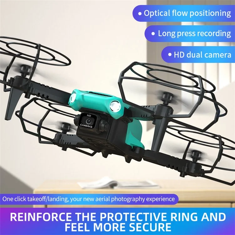 L1 Folding Drone 480P Single Camera Optical Flow Positioning Headless Mode RC Quadcopter, with 3 Batteries