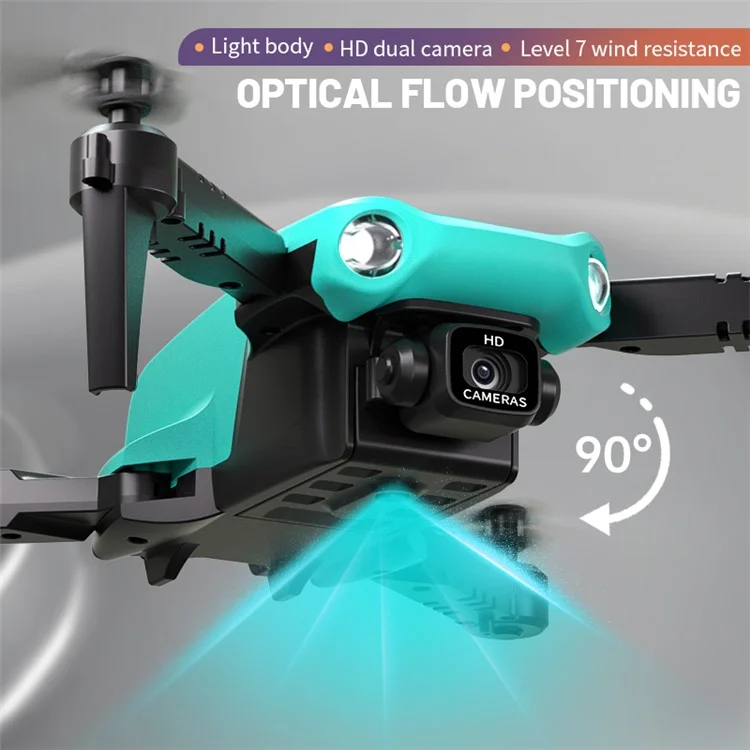 L1 Folding Drone 480P Single Camera Optical Flow Positioning Headless Mode RC Quadcopter, with 3 Batteries