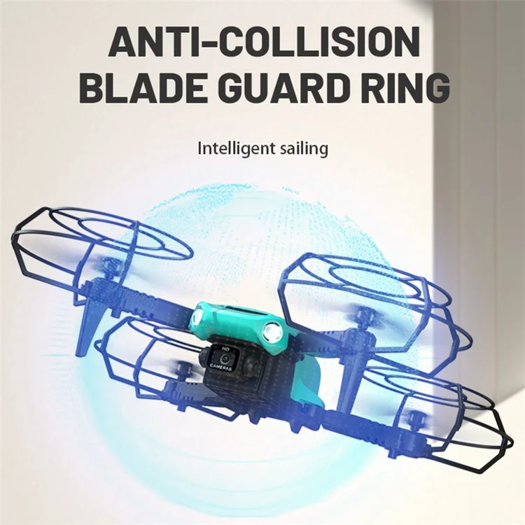 L1 Folding Drone 480P Single Camera Optical Flow Positioning Headless Mode RC Quadcopter, with 3 Batteries