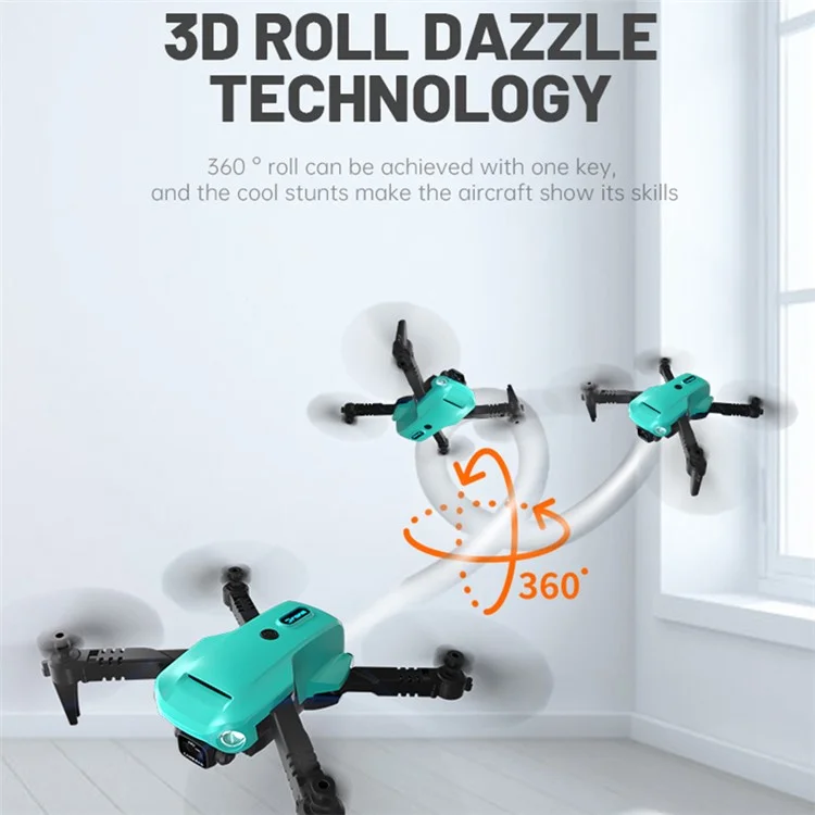 L1 Folding Drone 480P Single Camera Optical Flow Positioning Headless Mode RC Quadcopter, with 3 Batteries