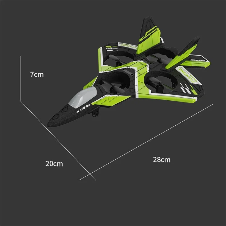 S80 Pro Foam+Plastic Aircraft Fixed Height 3-Gear Speed Remote Control Drone Toy with 1 Battery - Grün