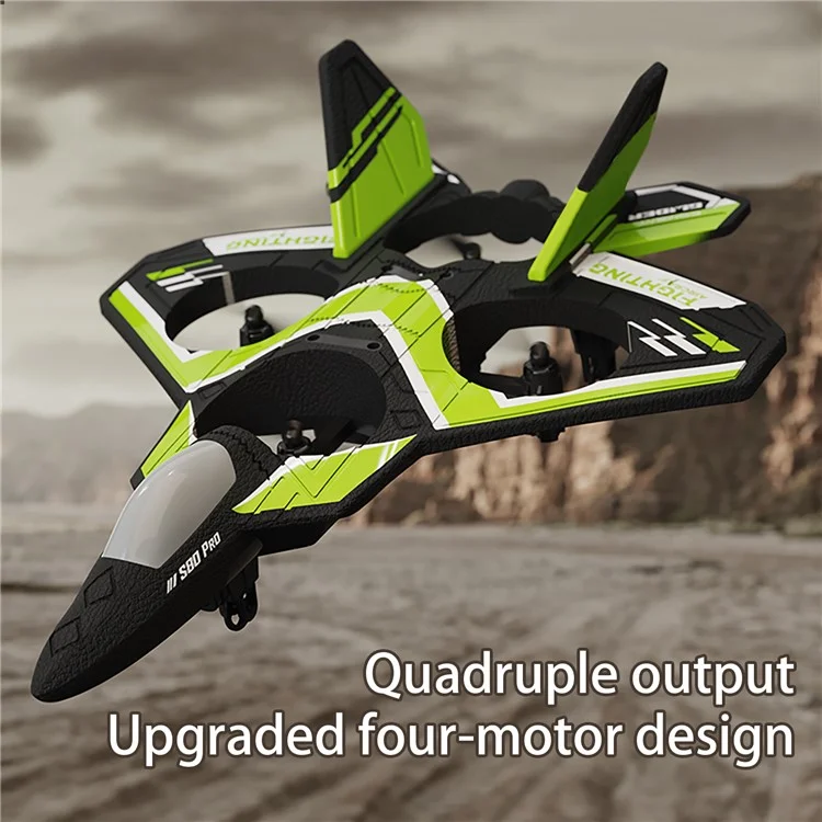 S80 Pro Foam+Plastic Aircraft Fixed Height 3-Gear Speed Remote Control Drone Toy with 1 Battery - Grün