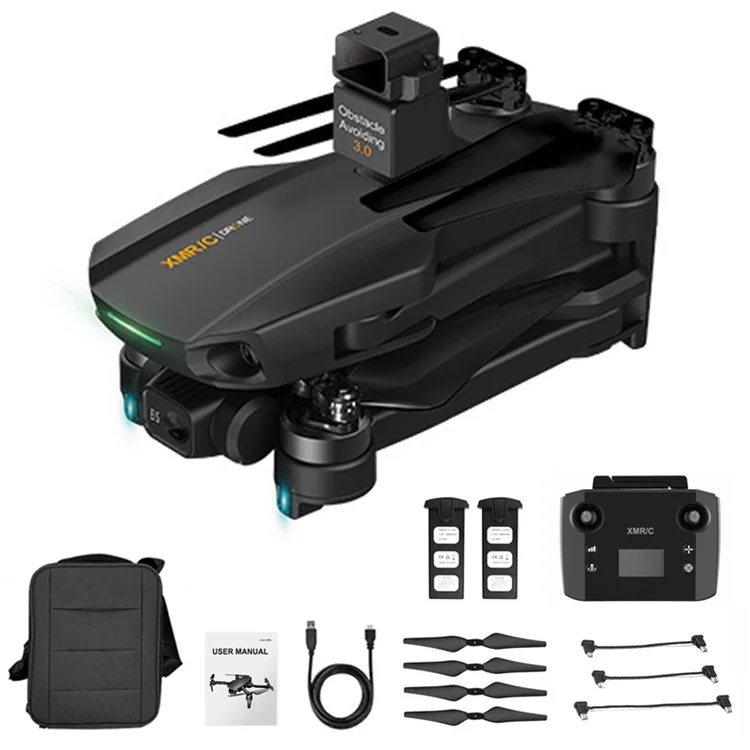 XMR / C M10 Ultra S+ RC Drone 4K HD Digital Image Transmission Obstacle Avoidance Quadcopter with 2 Batteries