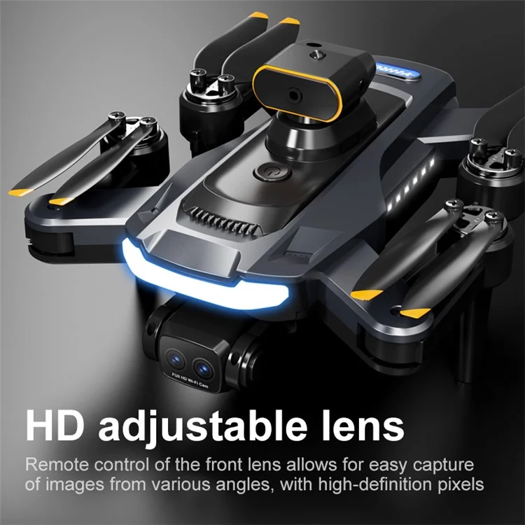P17 (Pro) Drone de Retorno com Tecla Única HD Câmera Dupla RC Quadcopter (Motor Brushless+GPS Retorno Automático+5 Vias de Desvio de Obstáculos), com 2 Baterias - Preto