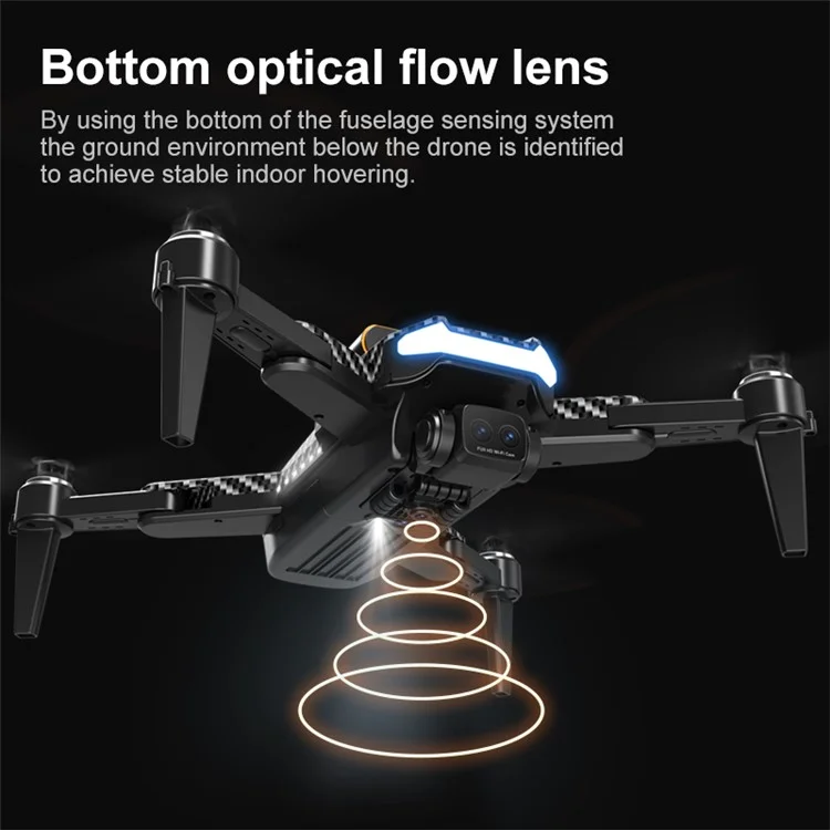 P17 (Pro) Drone de Retorno com Tecla Única HD Câmera Dupla RC Quadcopter (Motor Brushless+GPS Retorno Automático+5 Vias de Desvio de Obstáculos), com 2 Baterias - Preto