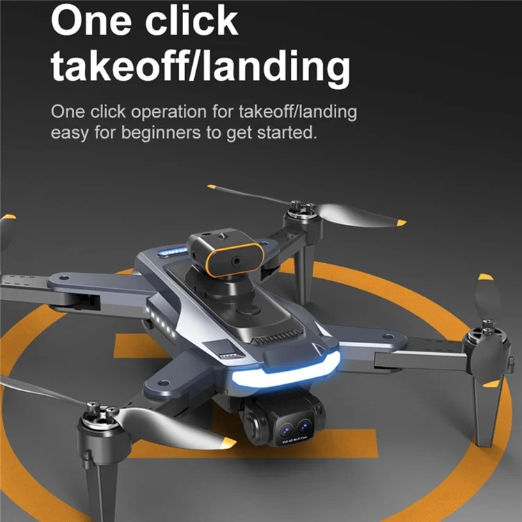 P17 (Pro) Drone de Retorno com Tecla Única HD Câmera Dupla RC Quadcopter (Motor Brushless+GPS Retorno Automático+5 Vias de Desvio de Obstáculos), com 2 Baterias - Preto