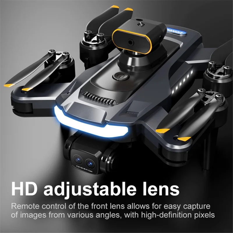 P17 (Pro) HD Dual Camera Quadcopter RC Drone (Brushless Motor+Optical Flow Positioning+ESC 4 Lens+5-way Obstacle Avoidance), with 1 Battery - Black