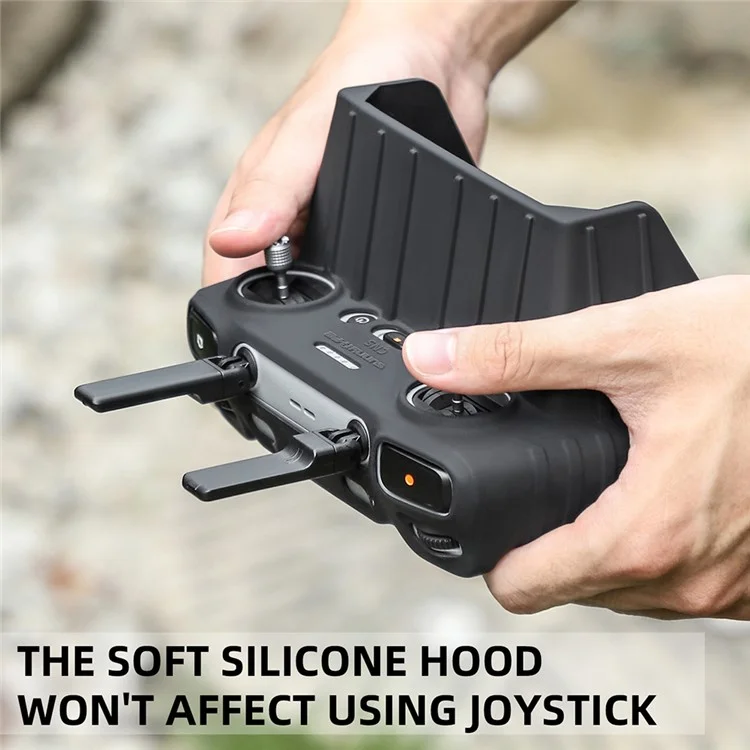 SUNNYLIFE BHT678 Silicone Case with Sunhood for DJI RC 2 Controller Anti-scratch Protective Cover - Black