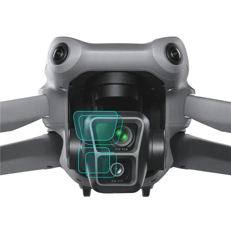A3G08042 2 Sets für DJI Air 3 Gehärtetes Glas Linsenschutzfolie Drohnenkamera Linsenschutz