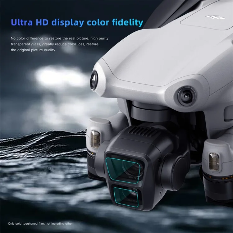 A3G08042 2 Sets für DJI Air 3 Gehärtetes Glas Linsenschutzfolie Drohnenkamera Linsenschutz