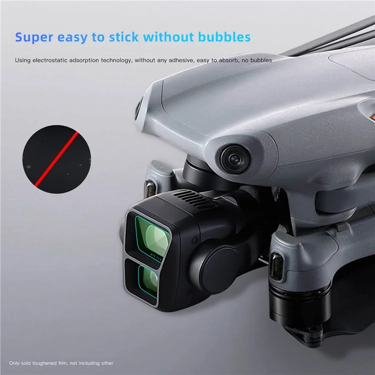 A3G08042 2 Sets für DJI Air 3 Gehärtetes Glas Linsenschutzfolie Drohnenkamera Linsenschutz