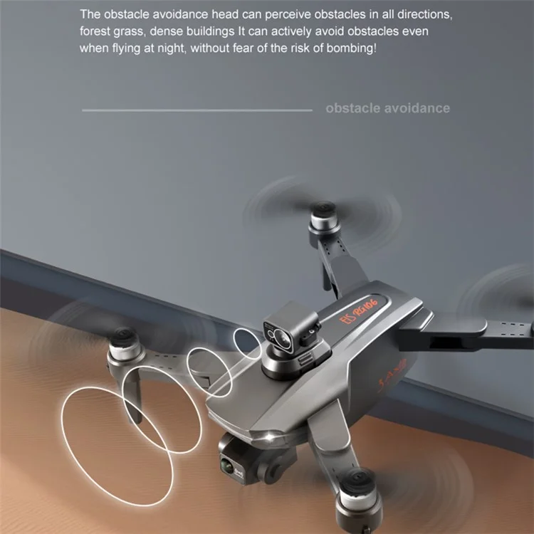 PJC RG106PRO GPS Obstacle Avoidance Brushless RC Drone 3-Axis Anti-Shake Gimbal HD Dual Camera Folding Aircraft, 2 Batteries - Blue