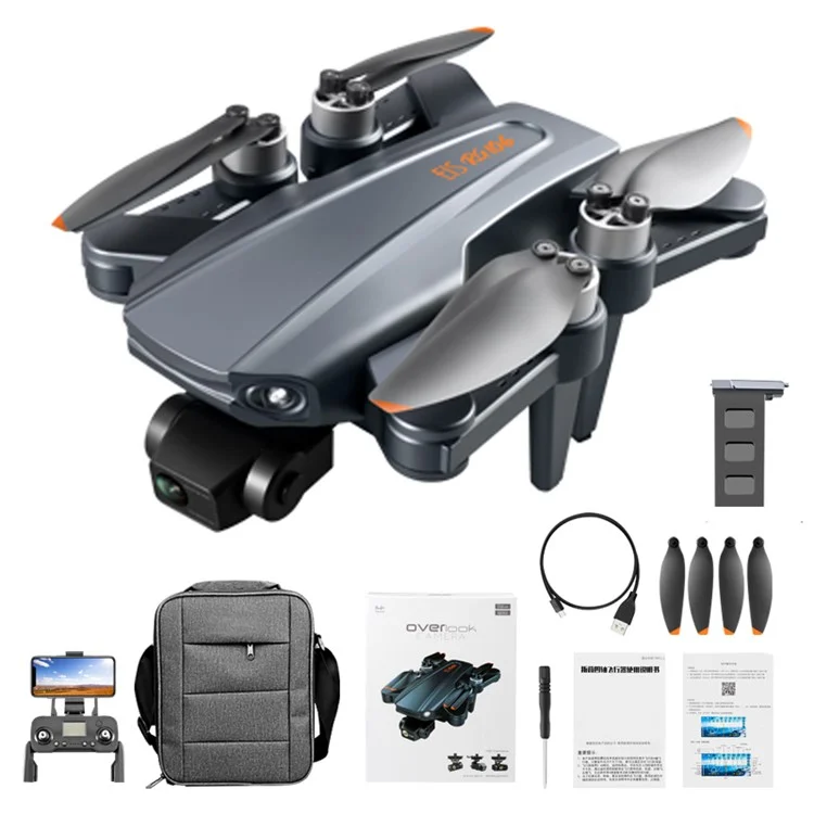 PJC RG106 Cardan anti-tangage 3 axes pour drone RC, caméra HD double, pliable, batterie unique (pas d'évitement des obstacles) - Bleu