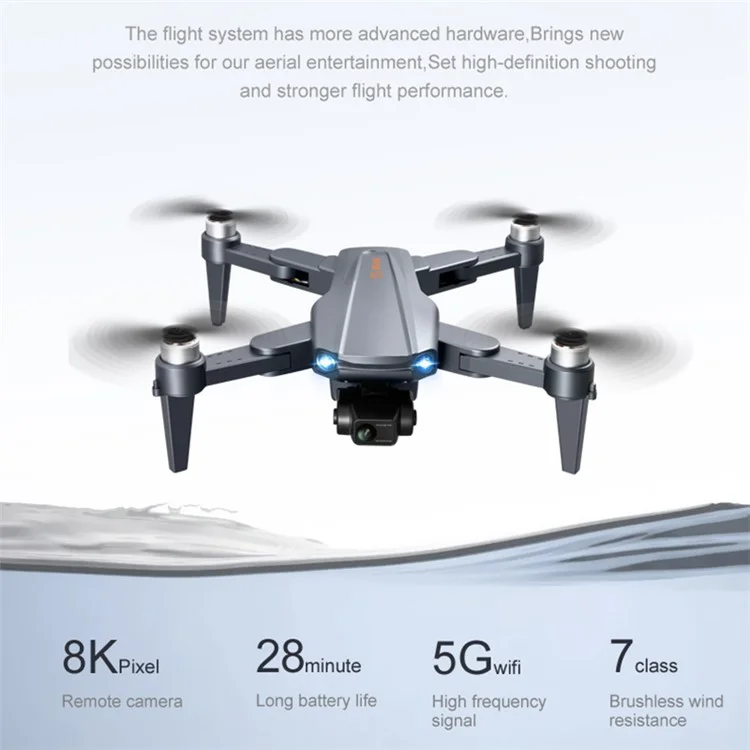 PJC RG106 Anti-Shake 3-Axis Gimbal RC Aircraft Brushless GPS HD Dual Camera Folding Drone, 2 Batterien (Keine Hinderniserkennung) - Orange