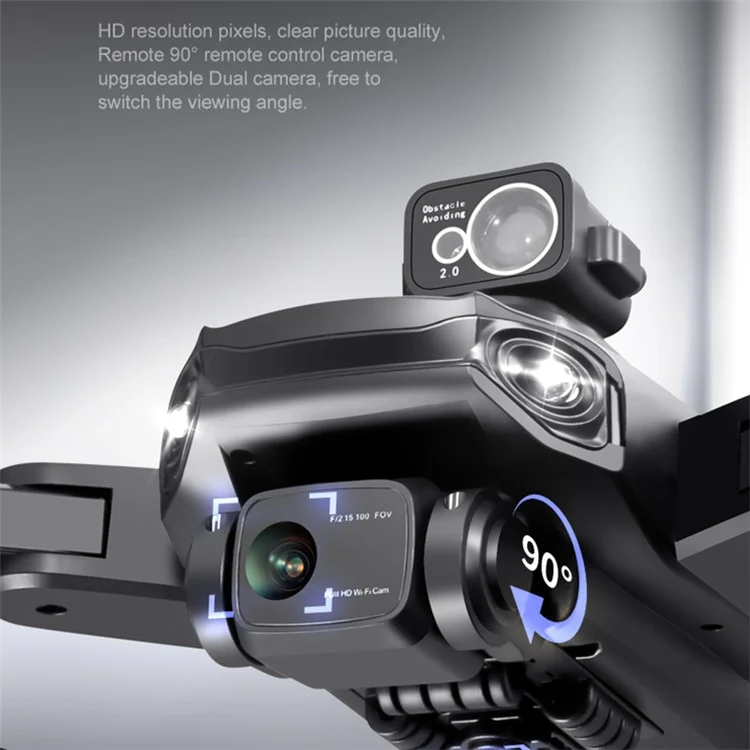 PJC RG108 HD Dual Camera Quadcopter Brushless GPS+360 Degree Laser Obstacle Avoidance RC Drone, 1 Battery - Grey
