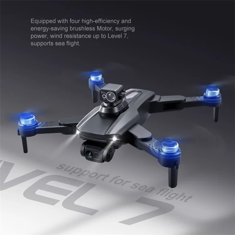 PJC RG108 HD Dual Camera Quadcopter Brushless GPS+360 Degree Laser Obstacle Avoidance RC Drone, 1 Battery - Grey