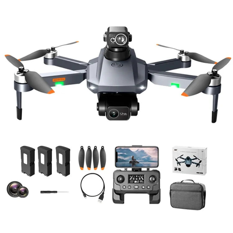 PJC RG101 Pro Gesture Shooting Plegable Quadcopter Obscopter Evitive RC Dron, Con 3 Baterías