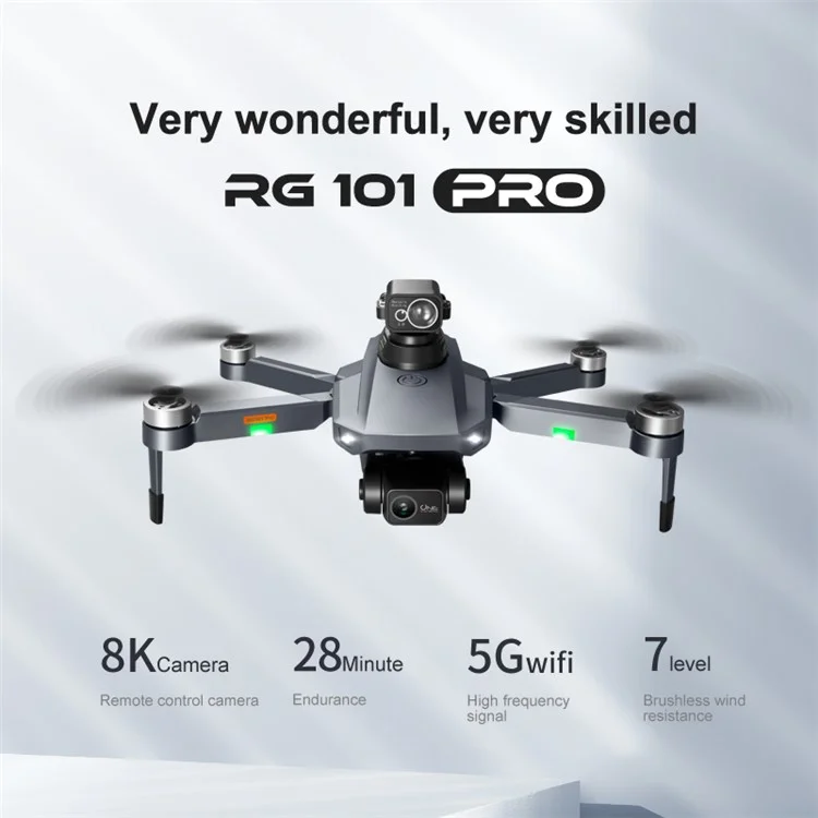 PJC RG101 Pro Gestture Shoot Shoot Brushless Quadcopter Evita di Ostacoli RC Drone, Con 3 Batterie