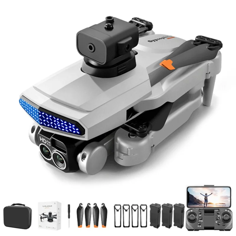 DLRC D6 AIR Dual Camera Quadcopter 5-way Obstacle Avoidance RC Drone (Optical Flow Positioning+ESC+3 Batteries) - Grey