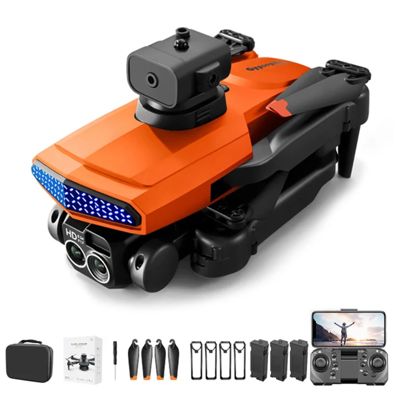 DLRC D6 AIR Dual Camera Quadcopter 5-way Obstacle Avoidance RC Drone (Optical Flow Positioning+ESC+3 Batteries) - Orange