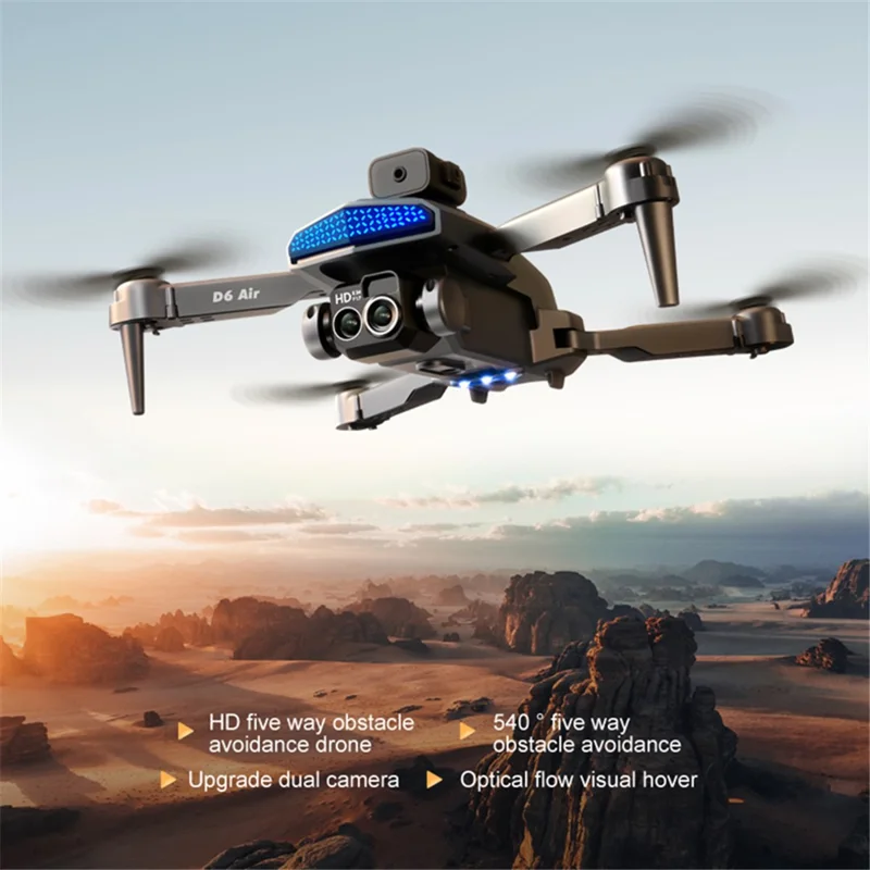 DLRC D6 AIR Dual Camera Quadcopter 5-way Obstacle Avoidance RC Drone (Optical Flow Positioning+ESC+3 Batteries) - Orange
