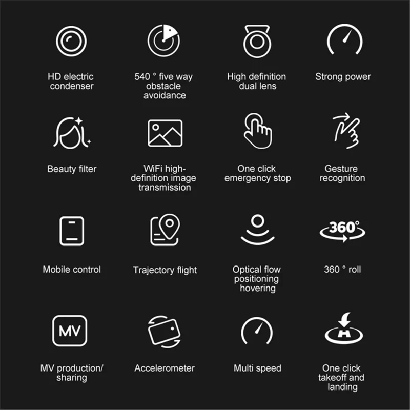 DLRC D6 AIR Folding Drone 5-way Obstacle Avoidance Dual Camera RC Quadcopter (Optical Flow Positioning+ESC+1 Battery) - Orange