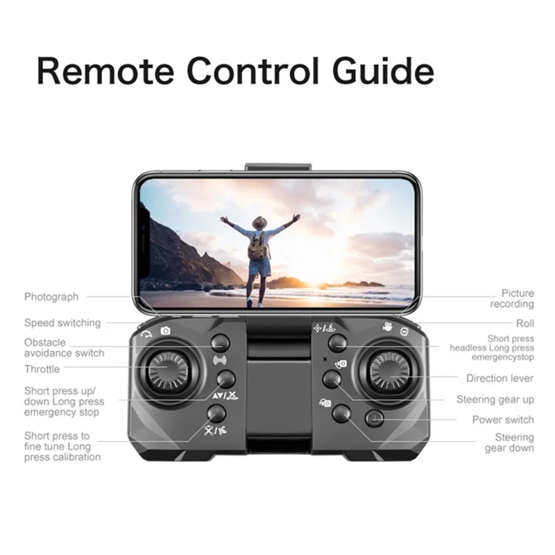 DLRC D6 PRO Dual Camera Brushless Motor Aerial Drone 5-way Obstacle Avoidance RC Quadcopter (Optical Flow Positioning+ESC+3 Baterias) - Cinza