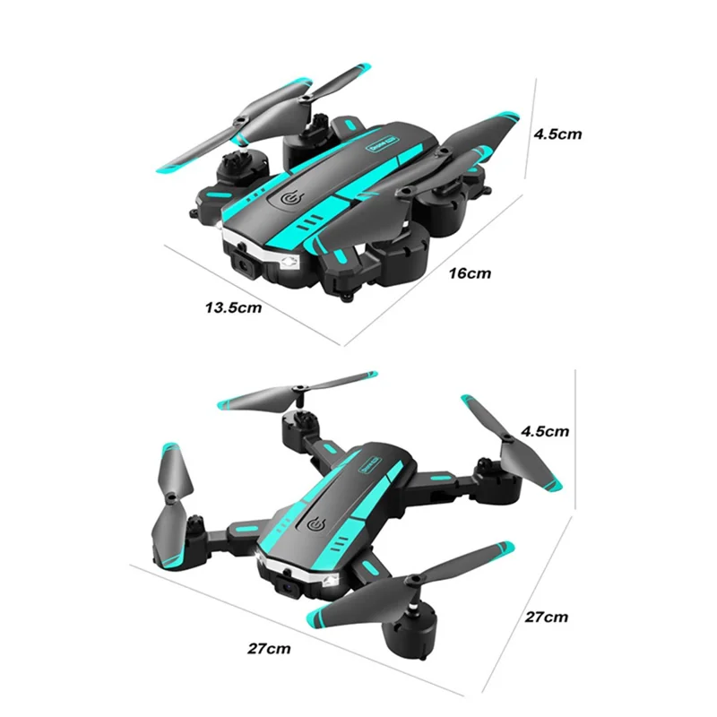 T6 Folding Quadcopter Dual Camera 3-Sided Obstacle Avoidance RC Drone Aircraft with 3 Batteries - Blue