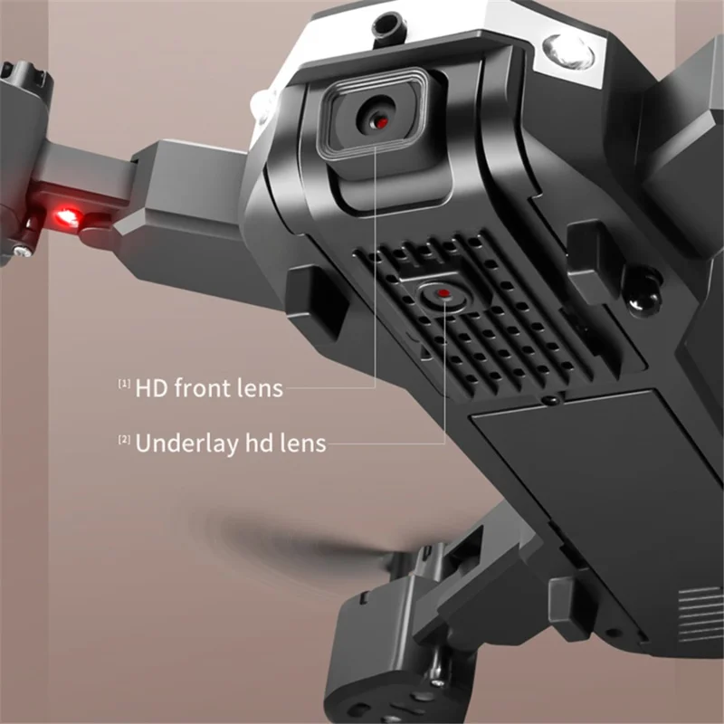 T6 Folding Quadcopter Dual Camera 3-Sided Obstacle Avoidance RC Drone Aircraft with 3 Batteries - Blue