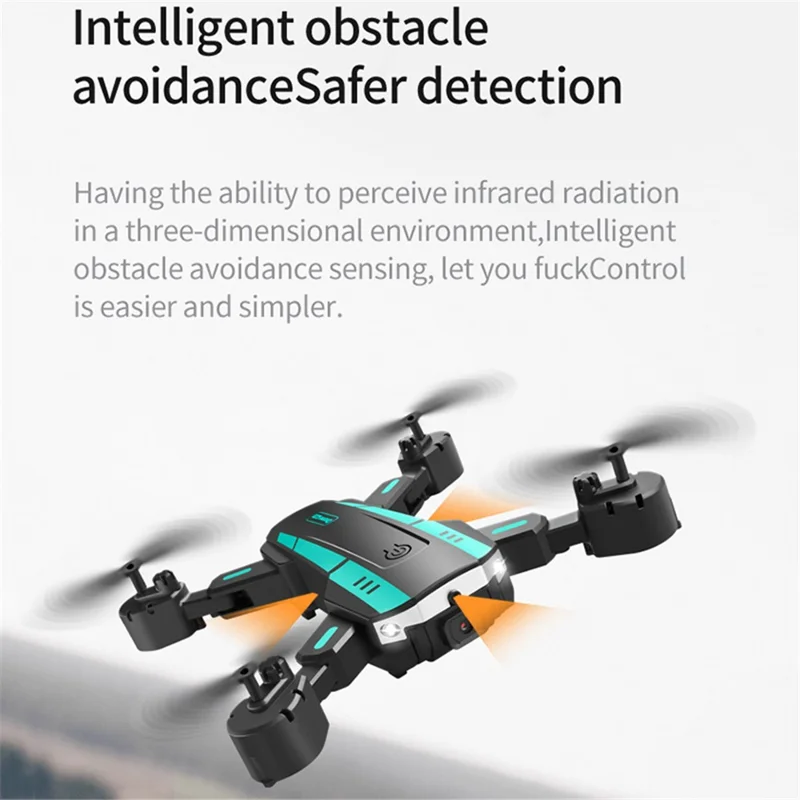 T6 Folding Quadcopter Dual Camera 3-Sided Obstacle Avoidance RC Drone Aircraft with 3 Batteries - Blue