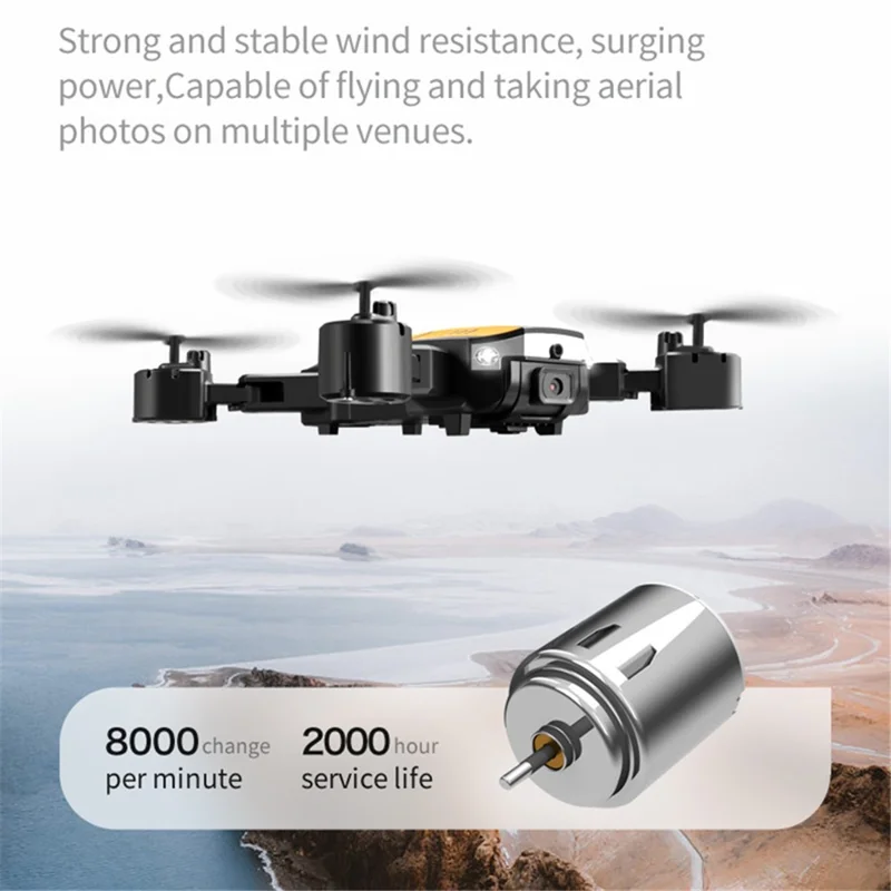 T6 Folding Quadcopter Dual Camera 3-Sided Obstacle Avoidance RC Drone Aircraft with 3 Batteries - Blue