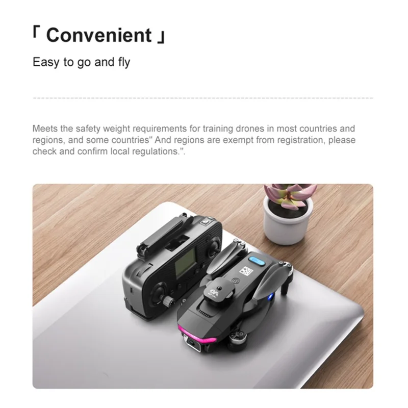 DLRC D8 PRO Brushless GPS Drone ESC Dual Camera RC Quadcopter (360-degree Obstacle Avoidance+RC LCD Screen+LED Lamp+1 Battery) - Grey