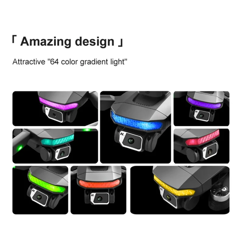 DLRC D8 PRO Brushless GPS Drone ESC Dual Camera RC Quadcopter (360-degree Obstacle Avoidance+RC LCD Screen+LED Lamp+1 Battery) - Grey