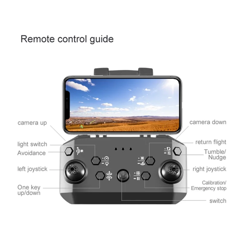 PJC RG107PRO Three-sided Obstacle Avoidance Drone Optical Flow Positioning Dual Camera RC Quadcopter, 2 Batteries - Orange