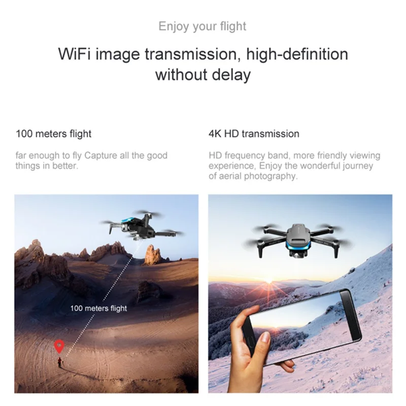 PJC RG107PRO Three-sided Obstacle Avoidance Drone Optical Flow Positioning Dual Camera RC Quadcopter, 2 Batteries - Orange