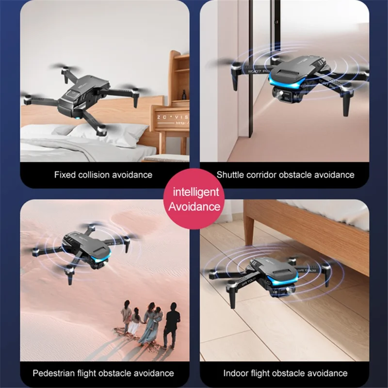 PJC RG107PRO Three-sided Obstacle Avoidance Drone Optical Flow Positioning Dual Camera RC Quadcopter, 2 Batteries - Orange