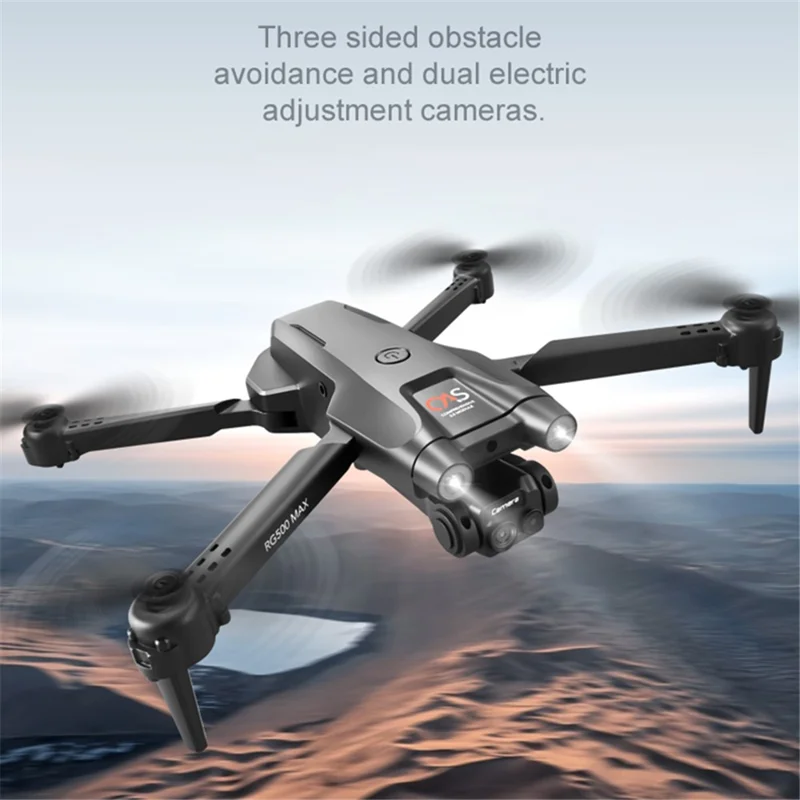 PJC RG500MAX Optical Flow Positioning Drone Aircraft Dual Camera Three-sided Obstacle Avoidance Quadcopter, 3 Batteries - Grey