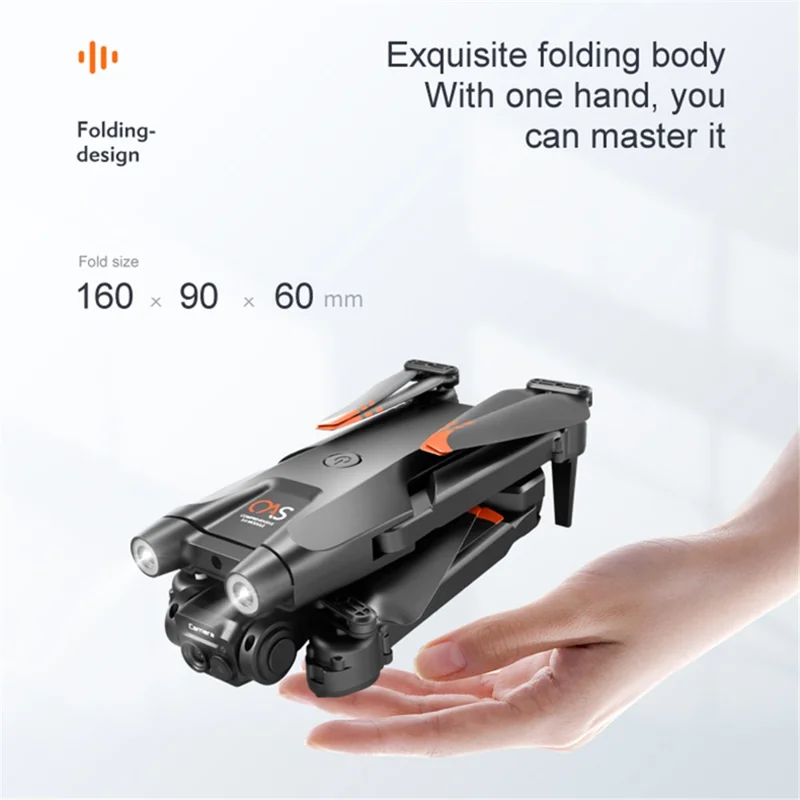 PJC RG500MAX Optical Flow Positioning Drone Aircraft Dual Camera Three-sided Obstacle Avoidance Quadcopter, 3 Batteries - Grey