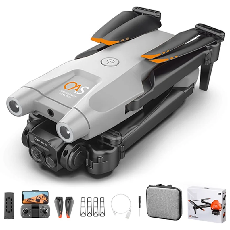 PJC RG500MAX Dual Camera Quadcopter Drone z pozycjonowaniem optycznym i unikaniem przeszkód z trzech stron, 1 bateria - Szary