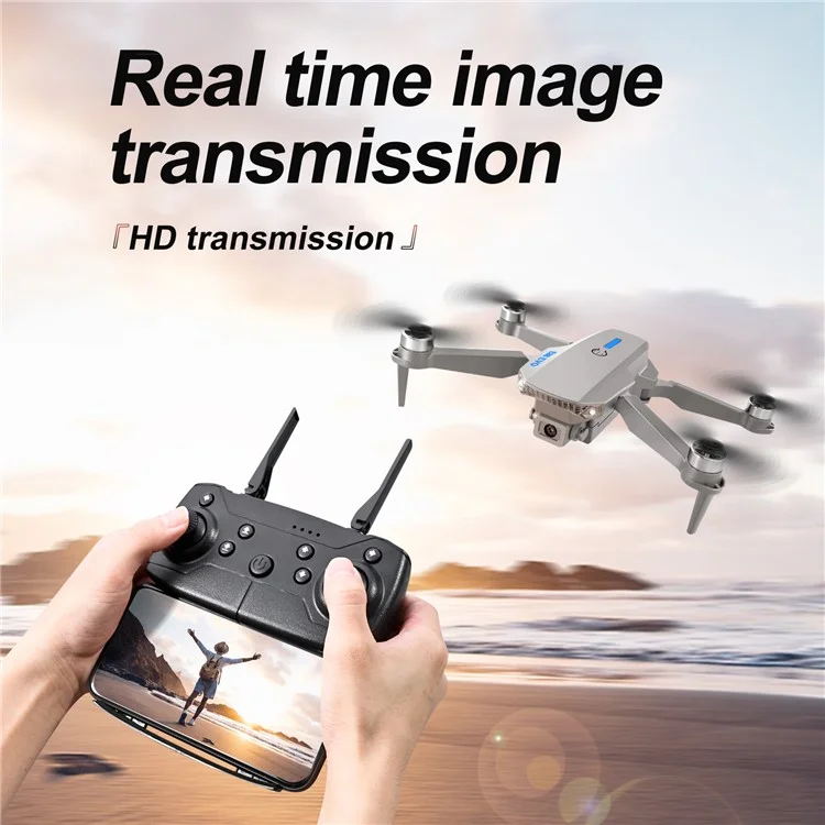 E88 EVO Optical Flow Positioning RC Aircraft Dual Camera Folding Brushless Drone, 2 Baterias - Preto