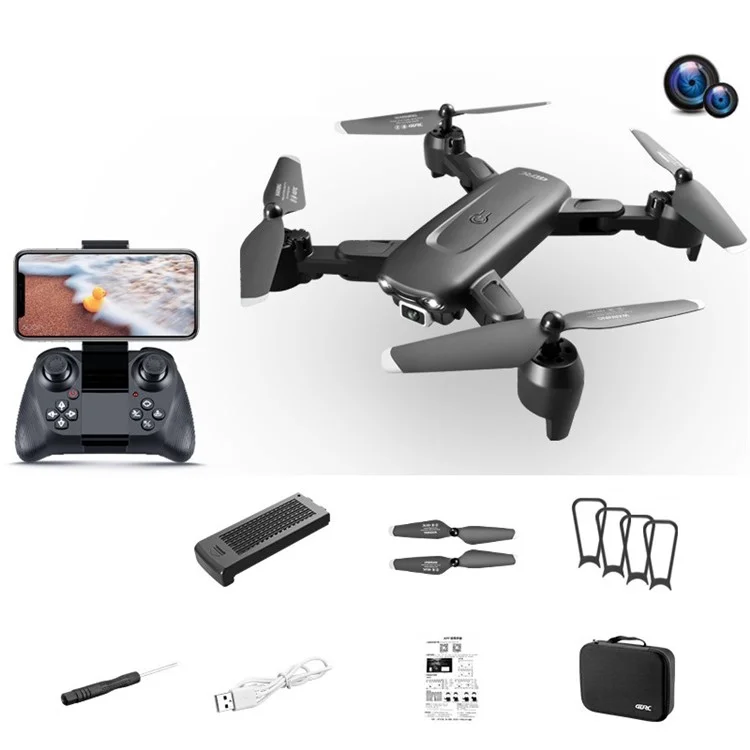 4DRC V12 HD Dual-objektiv Remote Quadcopter Ein-schlüssel-return-folding Rc-drohne 360-grad-rollover Mit 1 Batterie