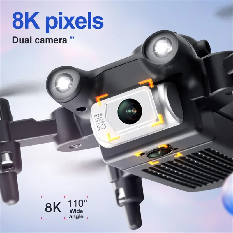 4DRC V30 Mini Folding Drone Five-Sided Obstacle Avoidance HD Dual Camera RC Quadcopter, 1 Battery - Grey