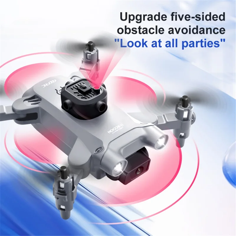 4DRC V30 Mini Folding Drone Five-Sided Obstacle Avoidance HD Dual Camera RC Quadcopter, 1 Battery - Grey