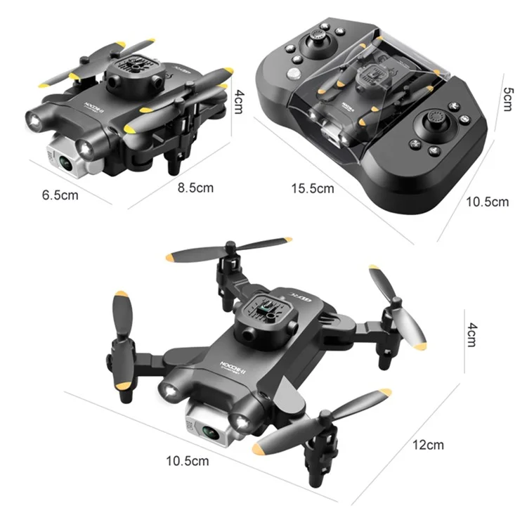 4DRC V30 HD Dual Camera RC Aircraft Five-Sided Obstacle Avoidance Mini Folding Drone, 2 Batteries - Grey