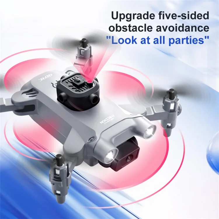 4DRC V30 HD Dual Camera RC Aircraft Five-Sided Obstacle Avoidance Mini Folding Drone, 2 Batteries - Grey