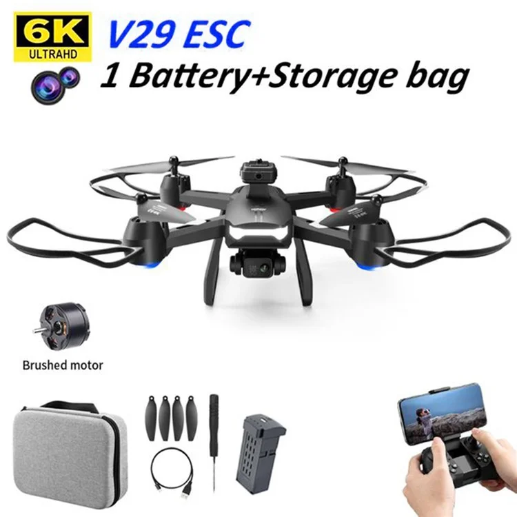 Drone 4DRC V29 à évitement d'obstacles à 360 degrés, double caméra aérienne, photo optique, positionnement par flux, 1 batterie