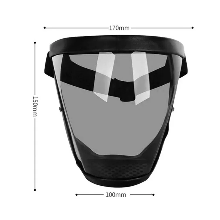 Full Face Anti-Fog Anti-Spatter Goggles Face Mask Anti-Splash Headgear Dust-Proof Face Shield Protector - Grey / Clear