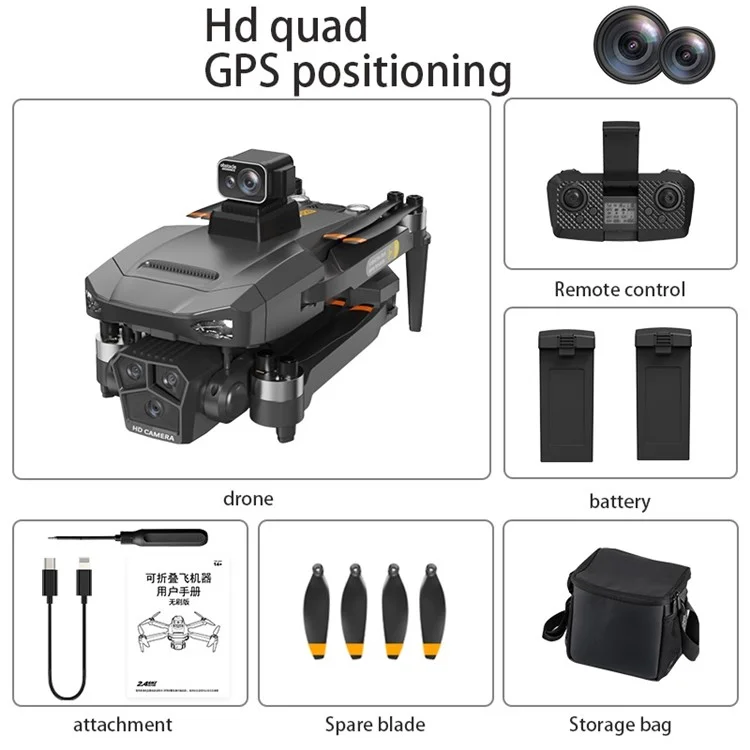 P20 Laser Obstacle Avoidance Brushless Drone HD Aerial Photo GPS Quadcopter com 2 Baterias, Steering Engine