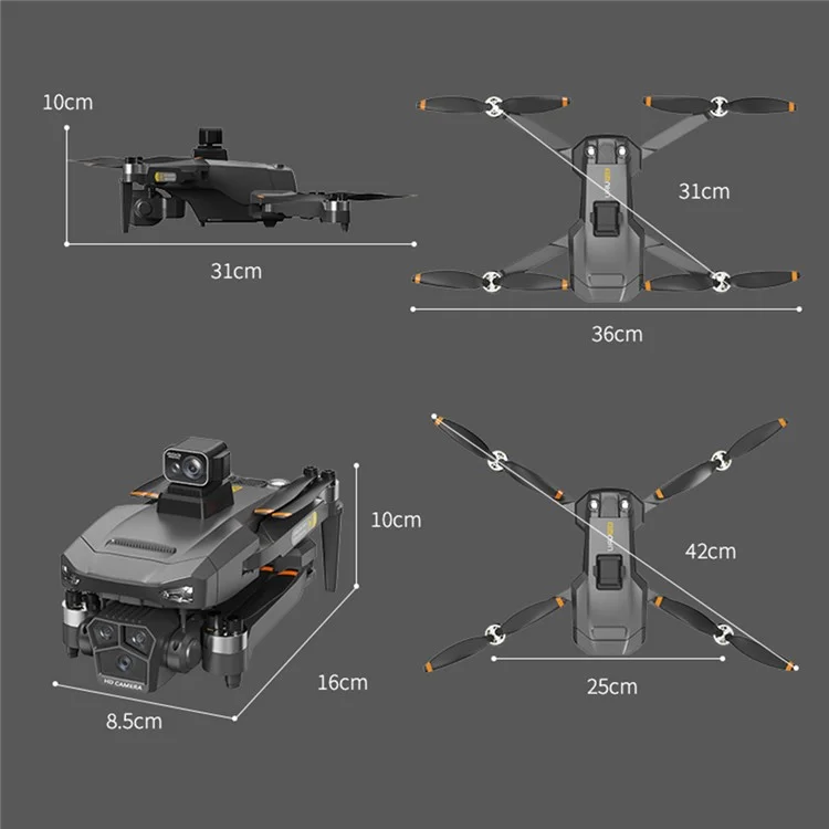 P20 Laser Obstacle Avoidance Brushless Drone HD Aerial Photo GPS Quadcopter com 2 Baterias, Steering Engine