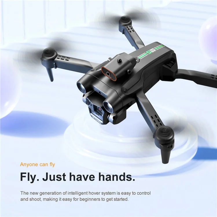 S92 Three Camera RC Drone Optical Flow Positioning 4-sids Evisace Évitement Poto Aérien Photopter Avec 1 Batterie - Noir